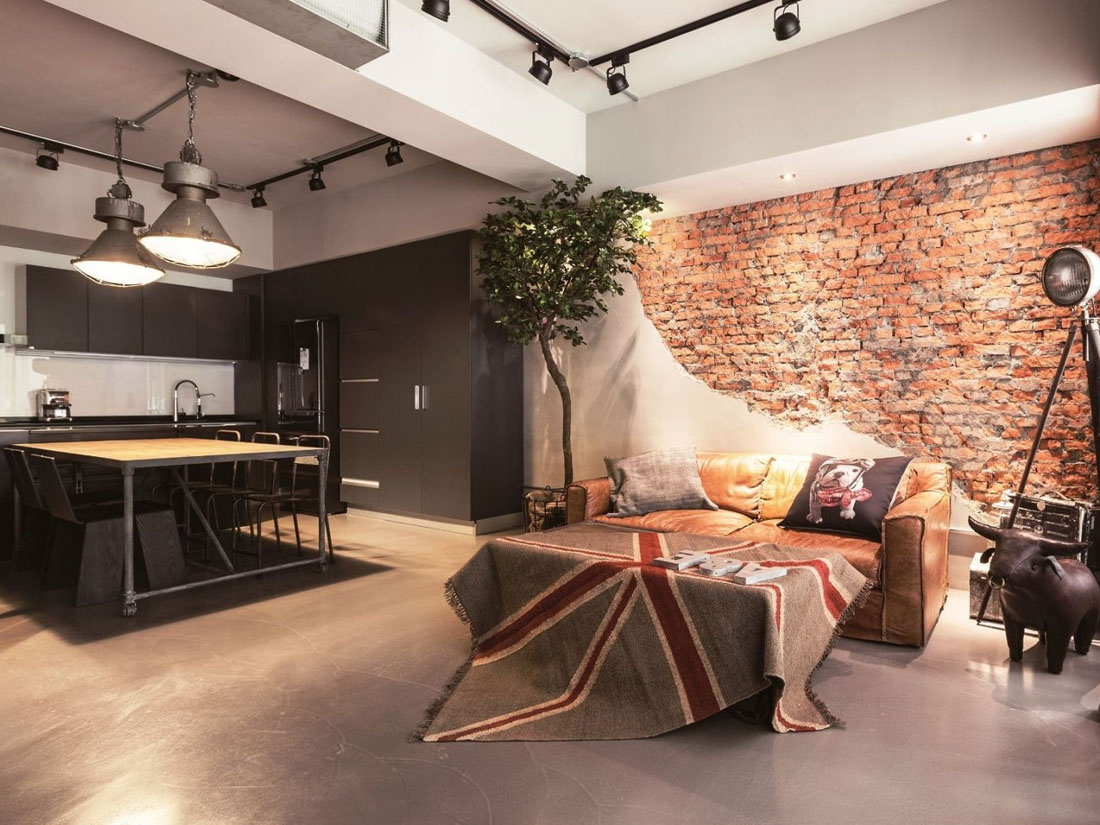индустриальный стиль ремонта квартир 1