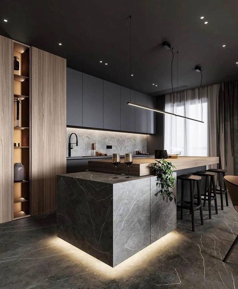 ремонт квартиры в темных тонах 12