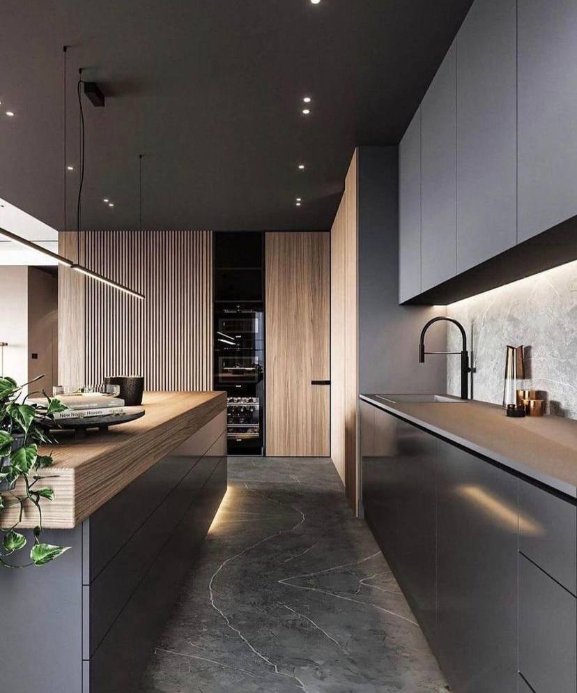 ремонт квартиры в темных тонах 13